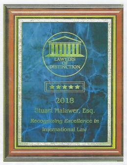 International Lawyer Excellence Award (June 2018)